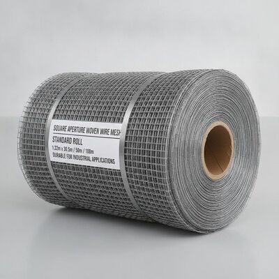 工業用途向け耐久性ワイヤーメッシュ 標準ロール 1.22m 30.5m 50m 100m 正方形開口部織りワイヤーメッシュスクリーン